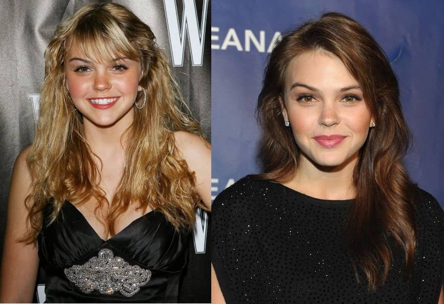 Image of Aimee Teegarden before and after her weight loss
