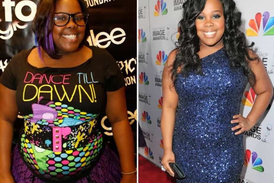 Image of Amber Riley before and after her weight loss