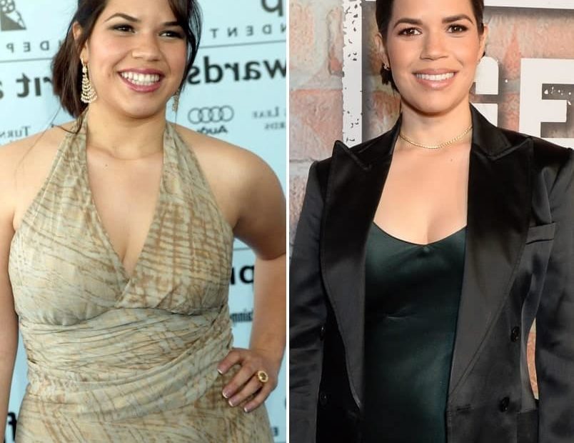Image of America Ferrera before and after her weight loss