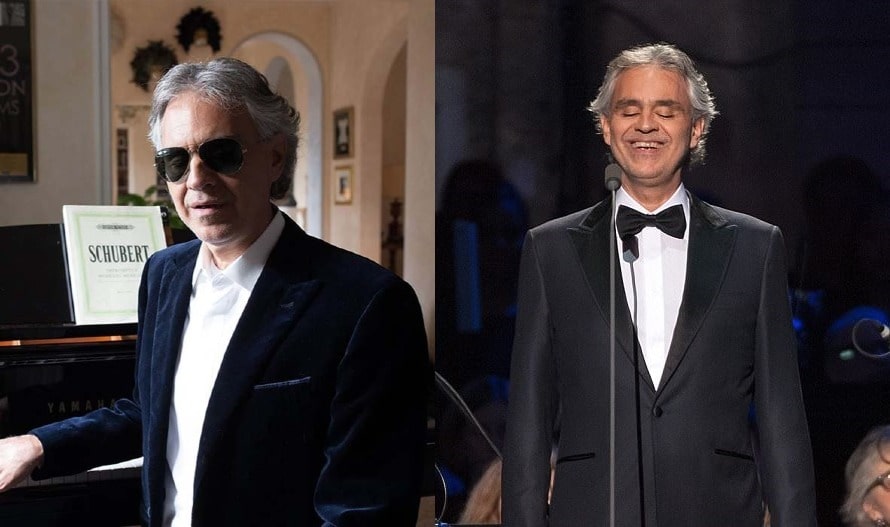 Image of Andrea Bocelli before and after his weight loss