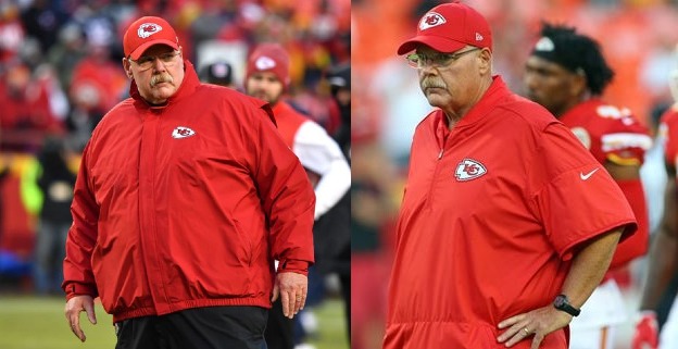 Image of Andy Reid before and after his weight loss