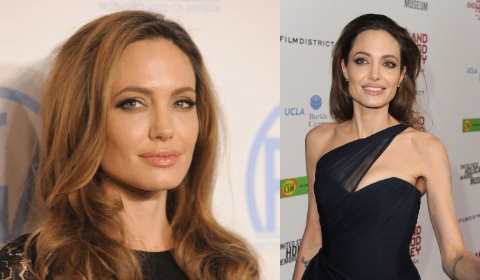 Image of Angelina Jolie before and after her weight loss