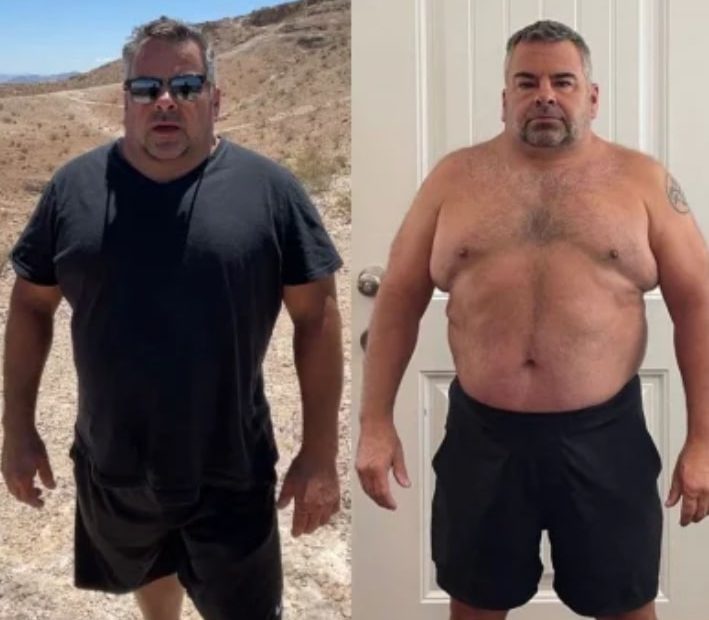Image of Big Ed before and after his weight loss
