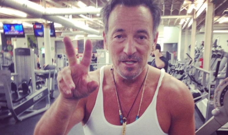 Image of Bruce Springsteen after doing his work out routine