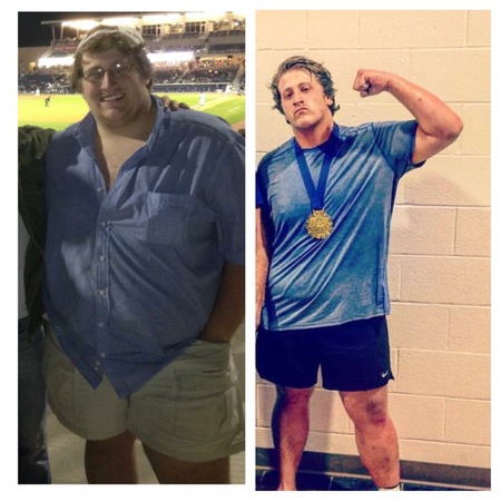 Image of Gabe Nowell before and after his weight loss
