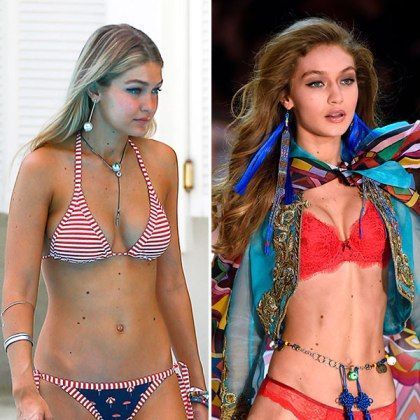 Image of Gigi Hadid before and after her weight loss