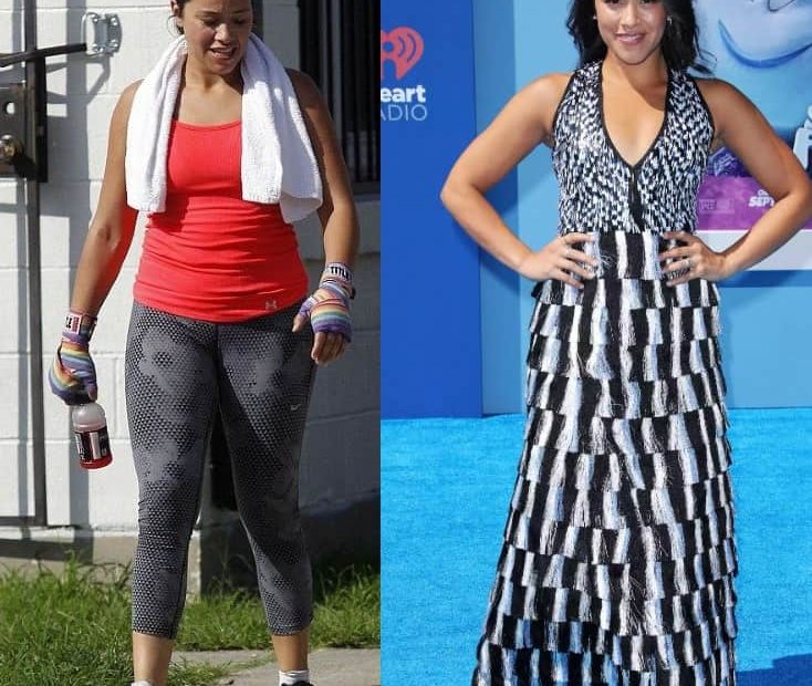 Image of Gina Rodriguez before and after her weight loss