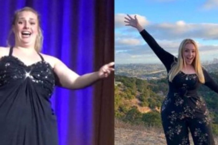 Image of Grace Kinstler before and after her weight loss