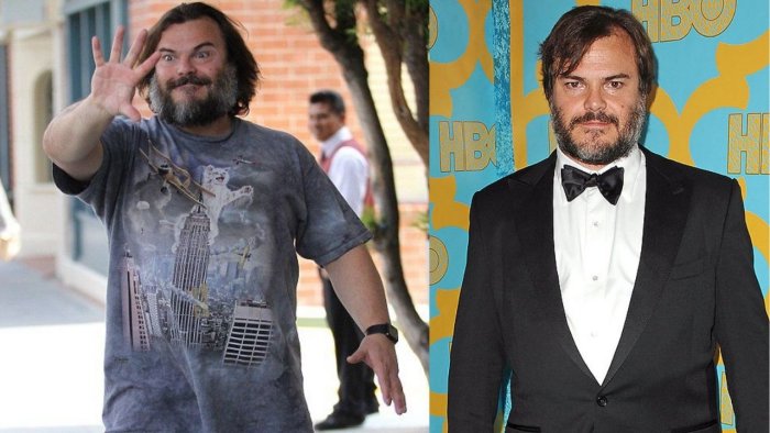 Image of Jack Black before and after his weight loss