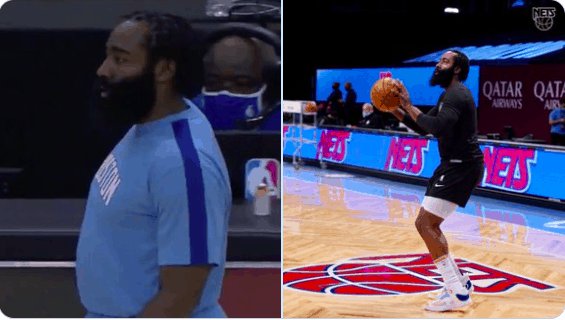 Image of James Harden before and after his weight loss
