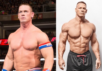 Image of John Cena before and after his weight loss