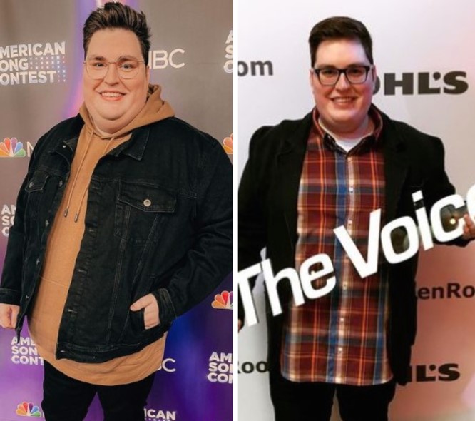 Image of Jordan Smith before and after his weight loss