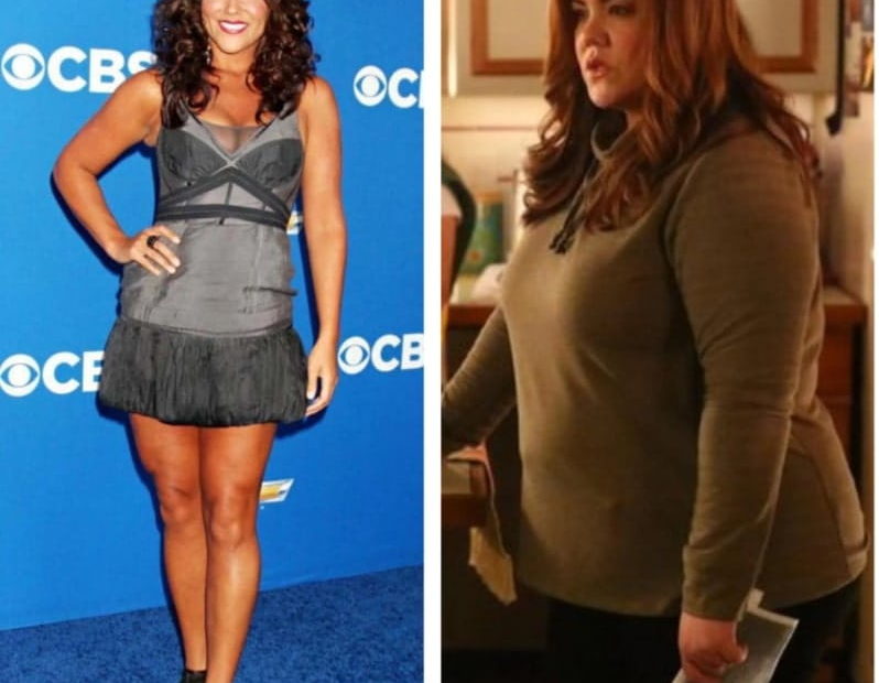 Image of Katy Mixon before and after her weight loss