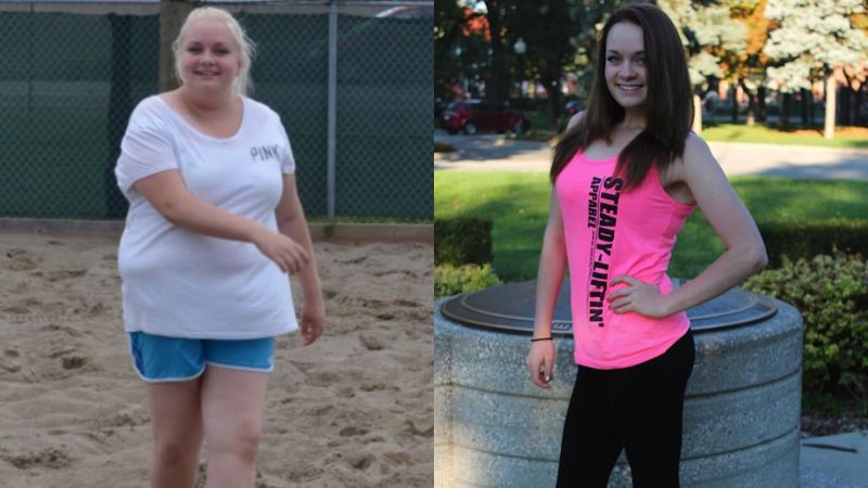 Image of Mackenzie Walker before and after her weight loss