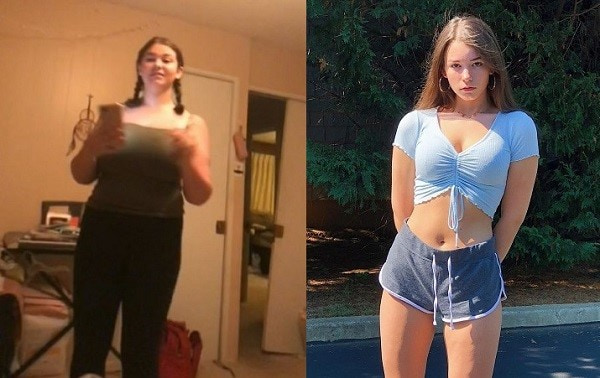 Image of Nikki Woods before and after her weight loss