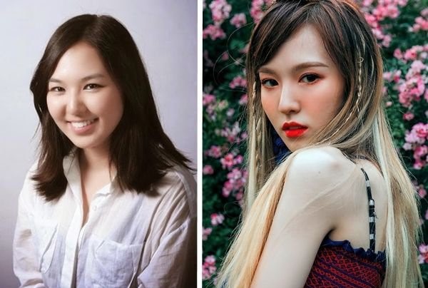 Image of Red Velvet's Wendy before and after her weight loss