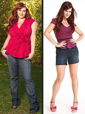 Image of Sara Rue before and after her weight loss