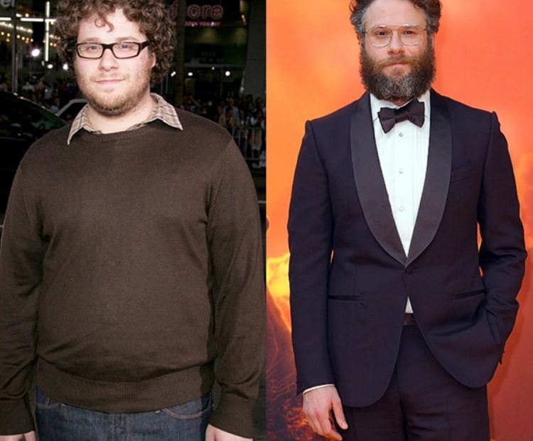 Image of Seth Rogen before and after his weight loss