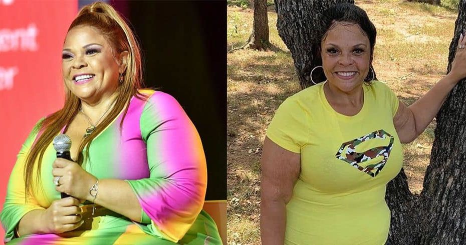Image of Tamela Mann before and after her weight loss