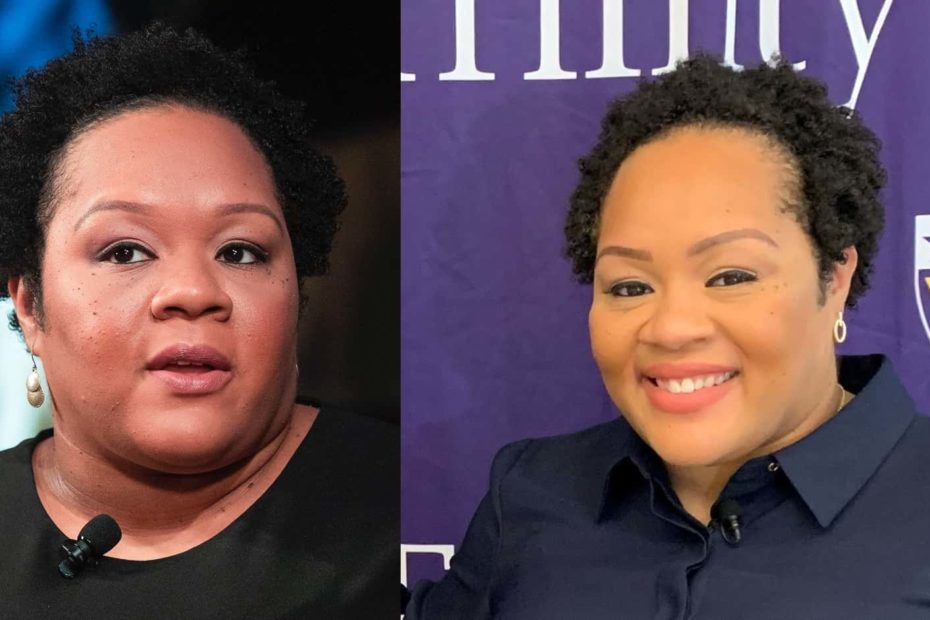 Image of Yamiche Alcindor before and after her weight loss