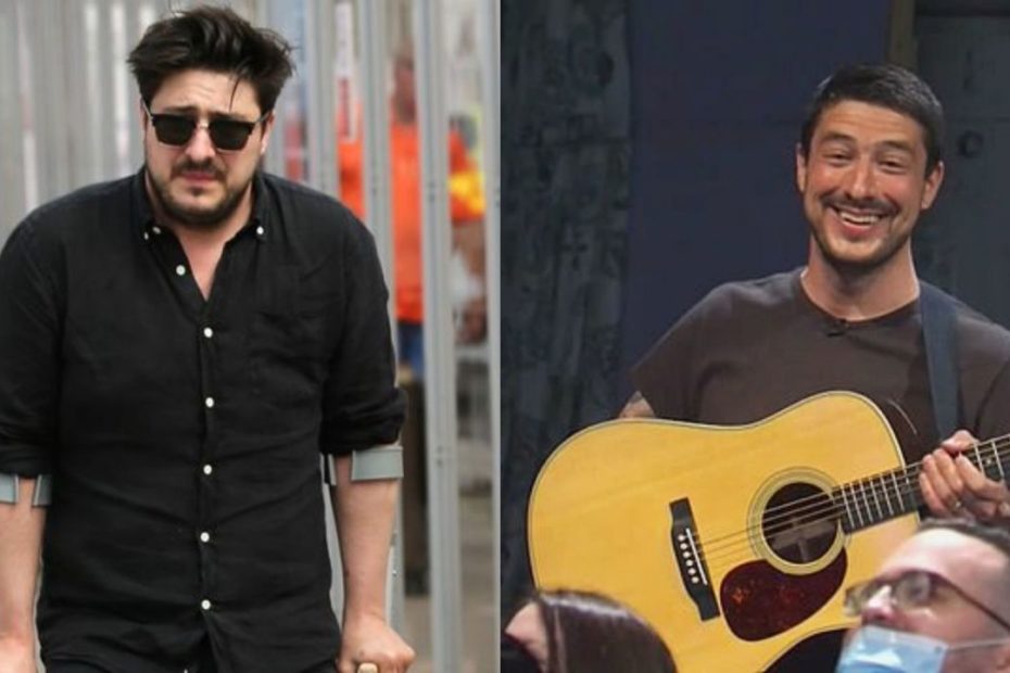 Image of Marcus Mumford before and after his weight loss