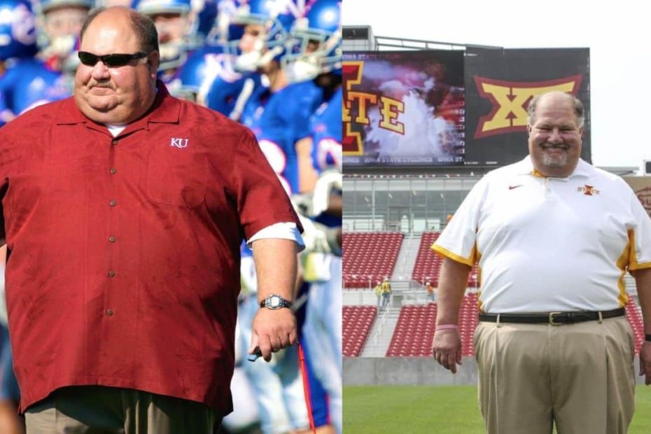 Image of Mark Mangino befoe and after his weight loss