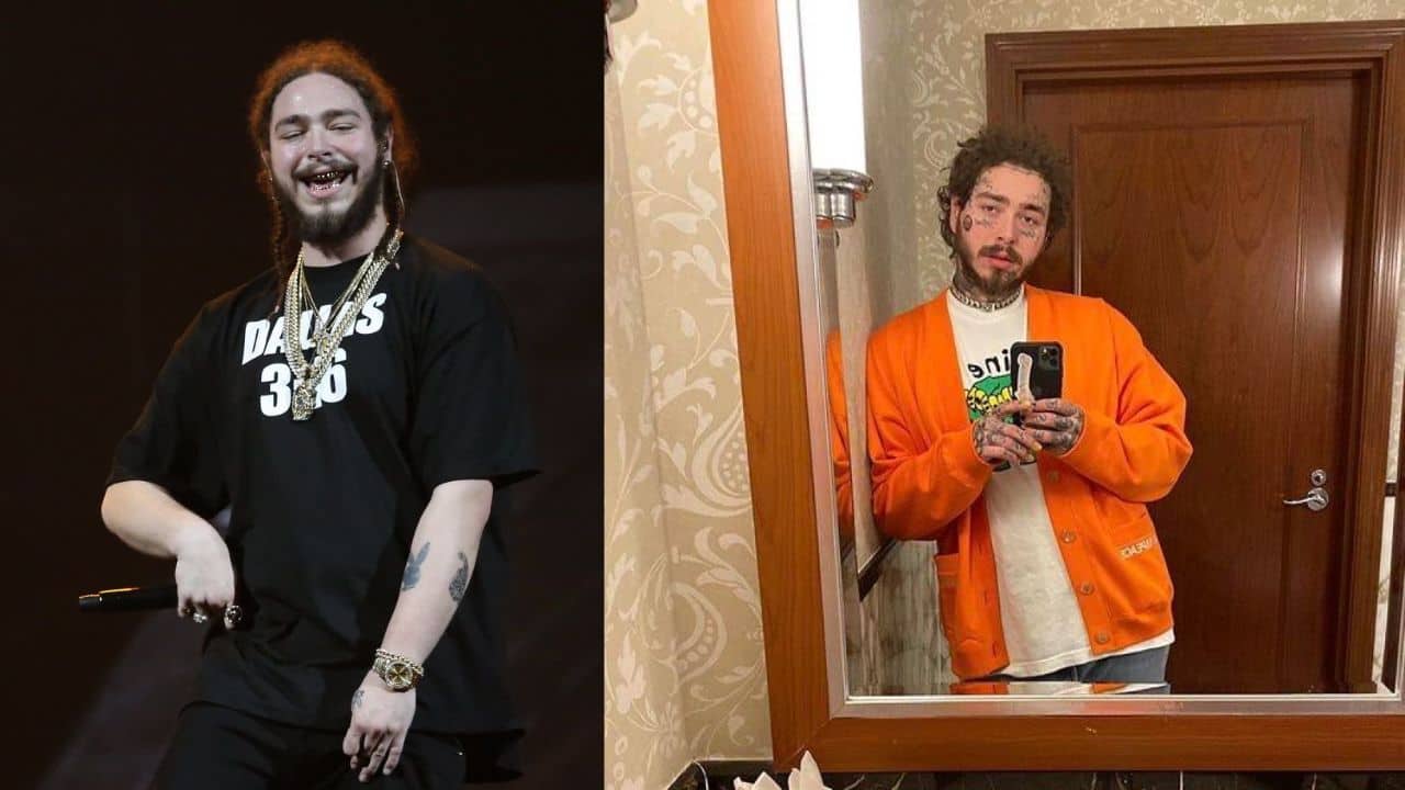 Image of Post Malone before and after the weight loss