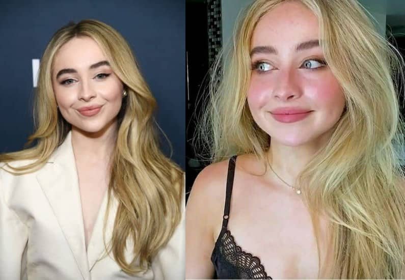 Image of Sabrina Carpenter before and after of weight loss
